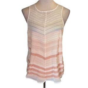 Sugarlips White and Pink Striped Tank Top